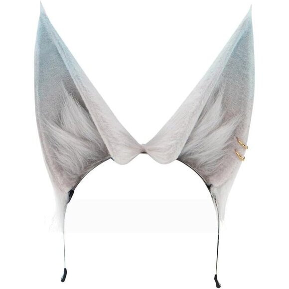 Faux Fur Cat Ear Headwear Cosplay for Honkai Star Rail Feixiao Blue Grey